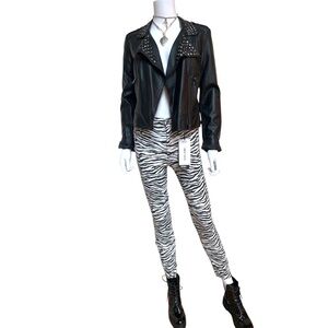 Zara zebra high rise skinny jeans, NWT, 4